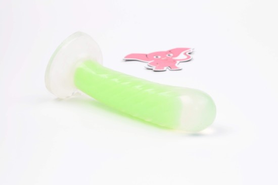 Világító dildó tapadókoronggal Green Radiation (17 cm)