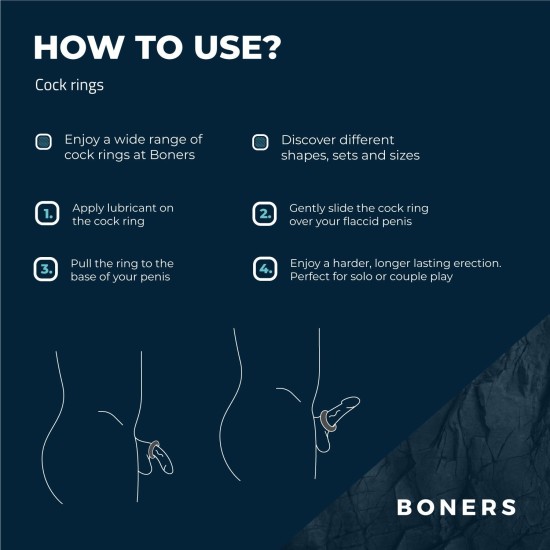 BONERS 3 darabos gyűrűkészlet (lapos gyűrűk)