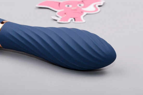 Vibrátor kettős szilikonból Blue Velvet (15 cm)