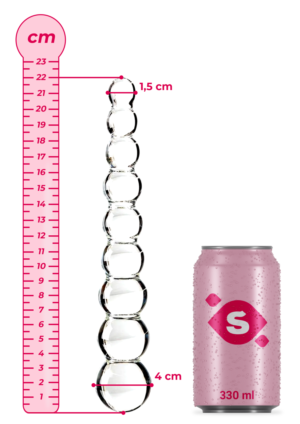 Üveg vibrátor Jégcsapok sz. 2 (22 cm)