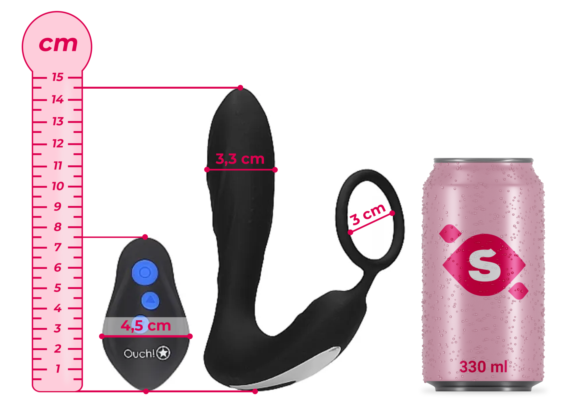 Load of Pleasure electrosex anális csatlakozó erekciós gyűrűvel és távirányítóval (14,5 cm)