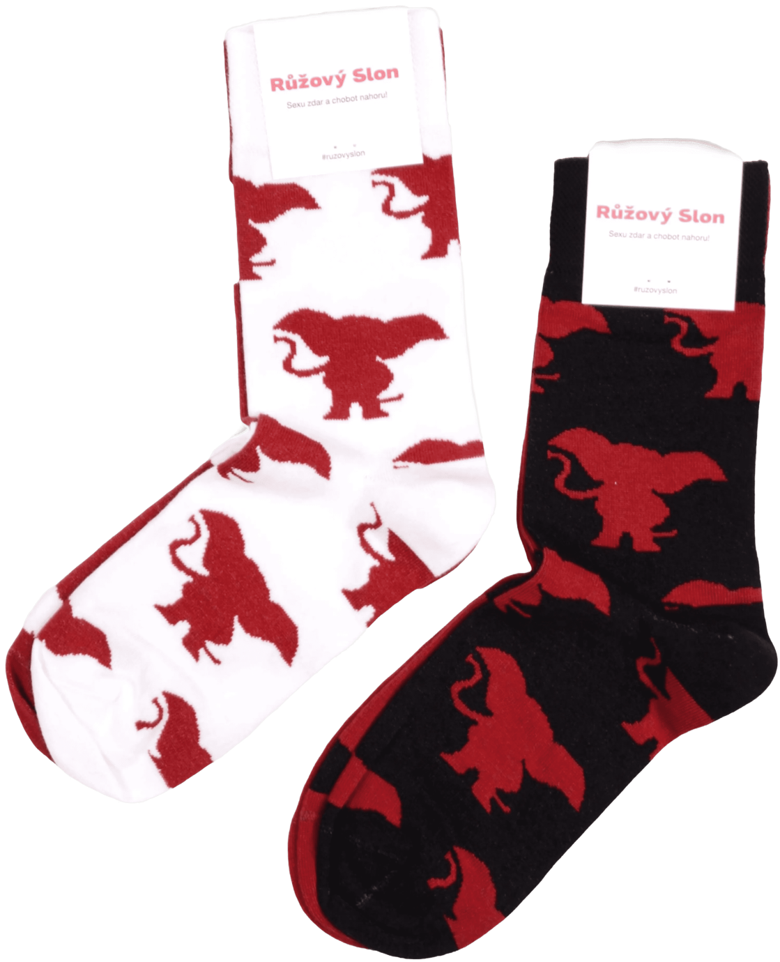 Merch – játékos elefánt zoknik fekete Sexy Elephant (3 db)