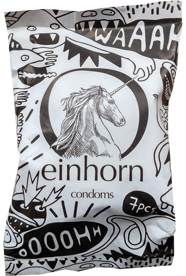 Einhorn Condoms: Rückkehr der Spermamonster, 7 condoms in the chips bag