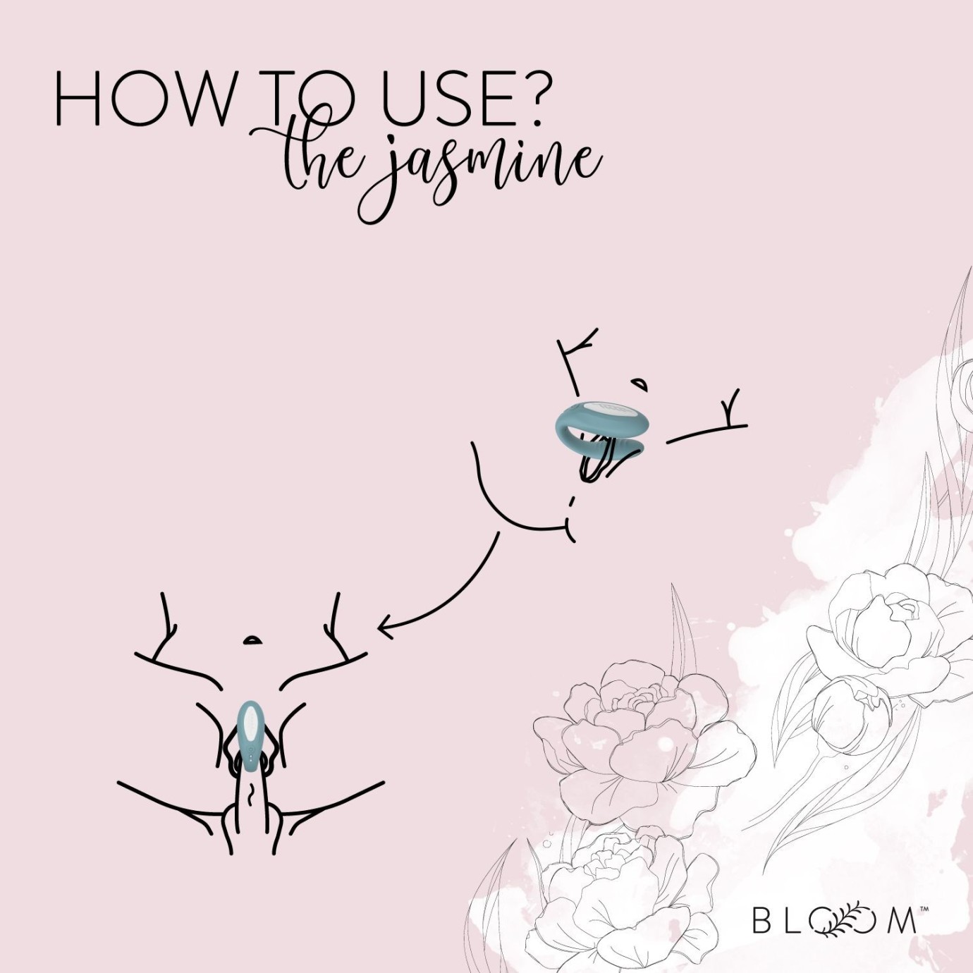 BLOOM - C alakú vibrátor, The Jasmine - Zöld