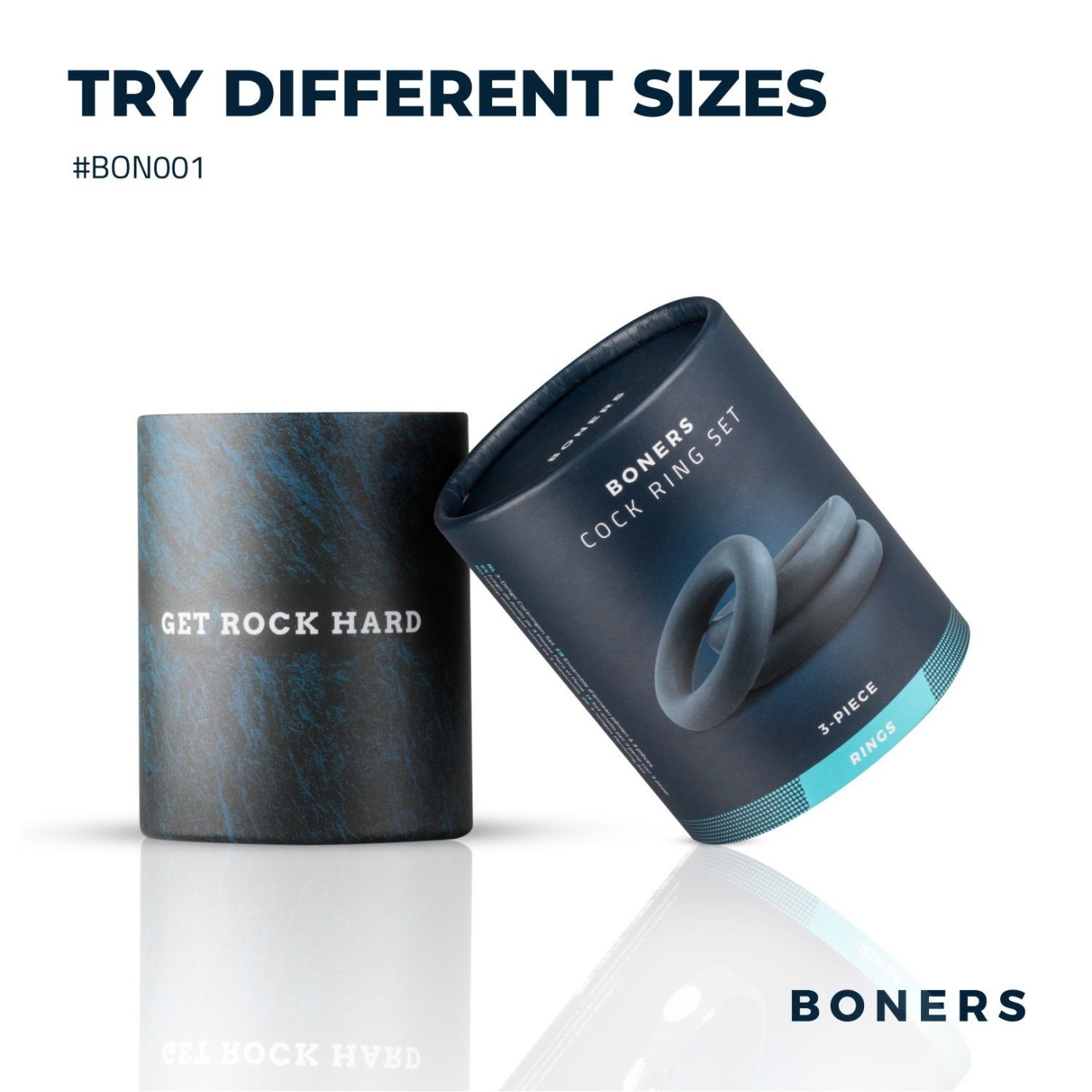 BONERS 3-Részes Péniszgyűrű Készlet - Szürke