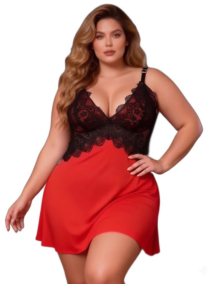 Csipkés ing Inferna Black-Red