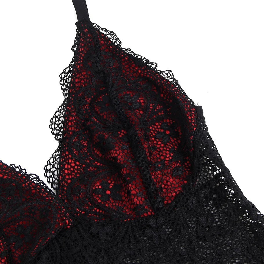 Csipkés ing Inferna Black-Red