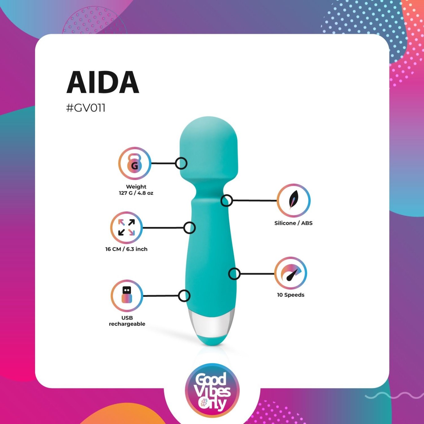 Good Vibes Only Aida Wand Massager