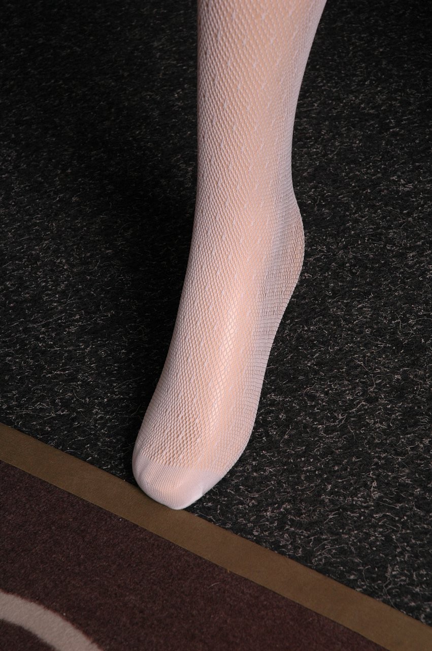 Kifinomult harisnya hamis nadrágtartóval, fehér