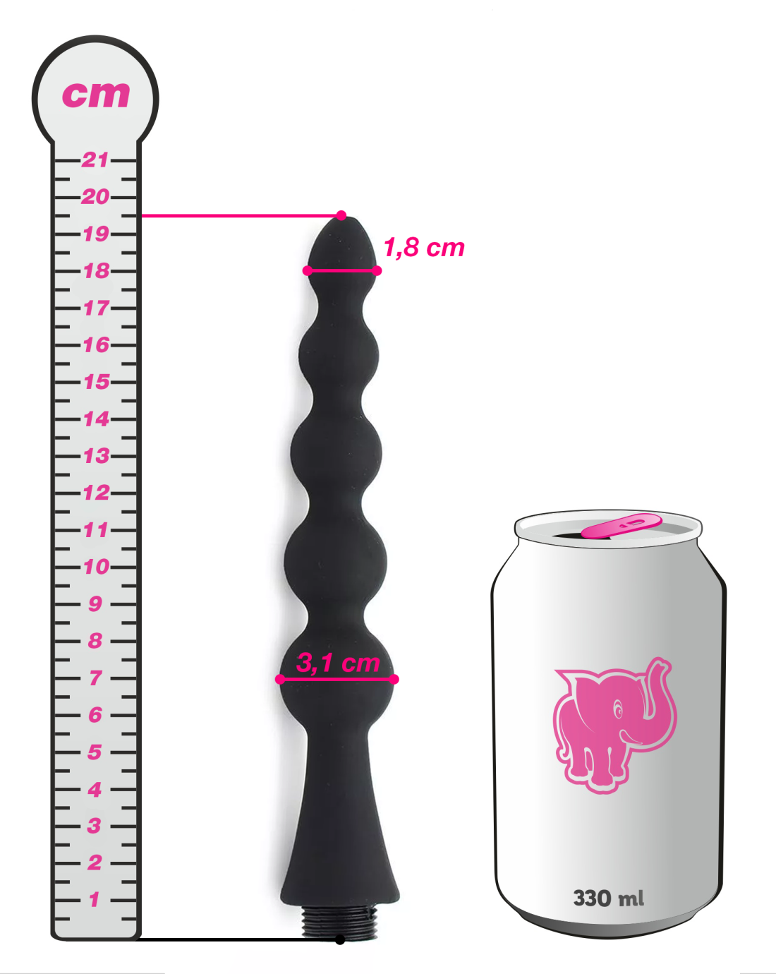 Black Beads anális zuhany, lehet