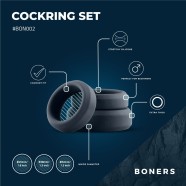 BONERS 3 darabos gyűrűkészlet (lapos gyűrűk)