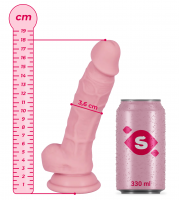 Szilikon vibrátor tapadókoronggal és herékkel (18 cm)