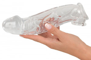 Átlátszó Crystal péniszhüvely heregyűrűvel