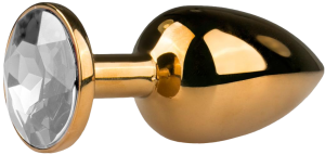 Easytoys Metal No.1 anális vibrátor fehér kúpos arannyal 2,5 cm