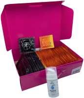 Érzéstelenítő óvszerkészlet – Delay pack (68 db) + SE csillapító síkosító gél 15 ml + szilikon bilincs Handcuffs