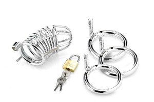 ZENN Ringed Cock Cage With 3 Cockrings