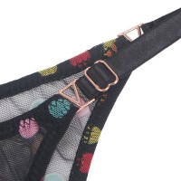 Black Sexy Polka Dot Printed Women Thong XS-M