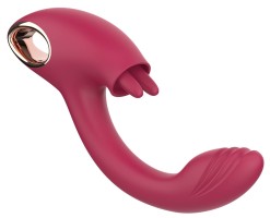 Mozgatható fülekkel és G-pont-stimulációval ellátott vibrátor Twin Touch (21 cm)