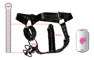 Hám anális vibrátorral Captive (14 cm), konzerv